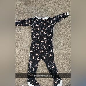 Sweet Bamboo Black and Pink Kids Footie